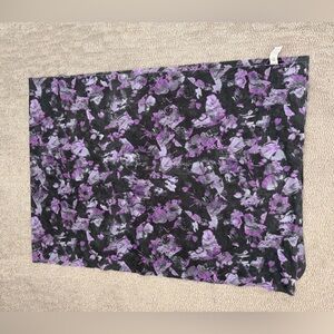 Lululemon yoga mat towel Purple and Black Floral.